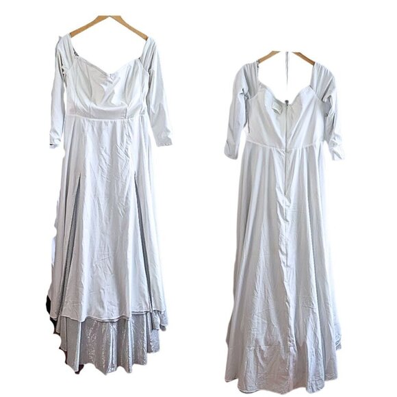 NWT LUNSS Custom Couture Silver Cinderella Wedding/Evening Gown w/Train Sz16/18 - Picture 9 of 10